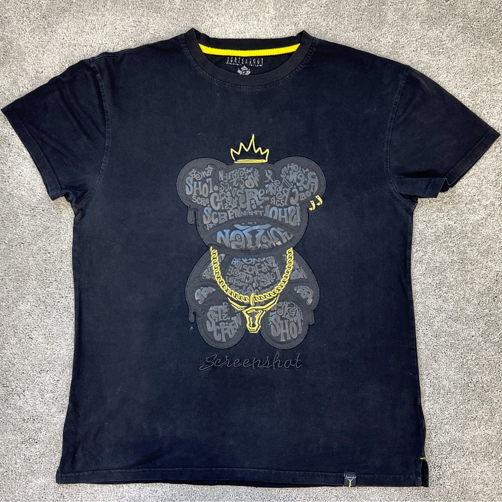 Screenshot Brand Bear‎ Crown Gold Chain Graffiti Tee Black 2XL Streetwear